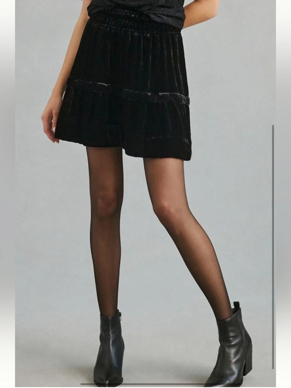 Anthropologie Somerset Velvet Mini Skirt